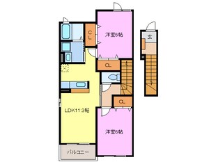 蟹江駅 徒歩13分 2階の物件間取画像